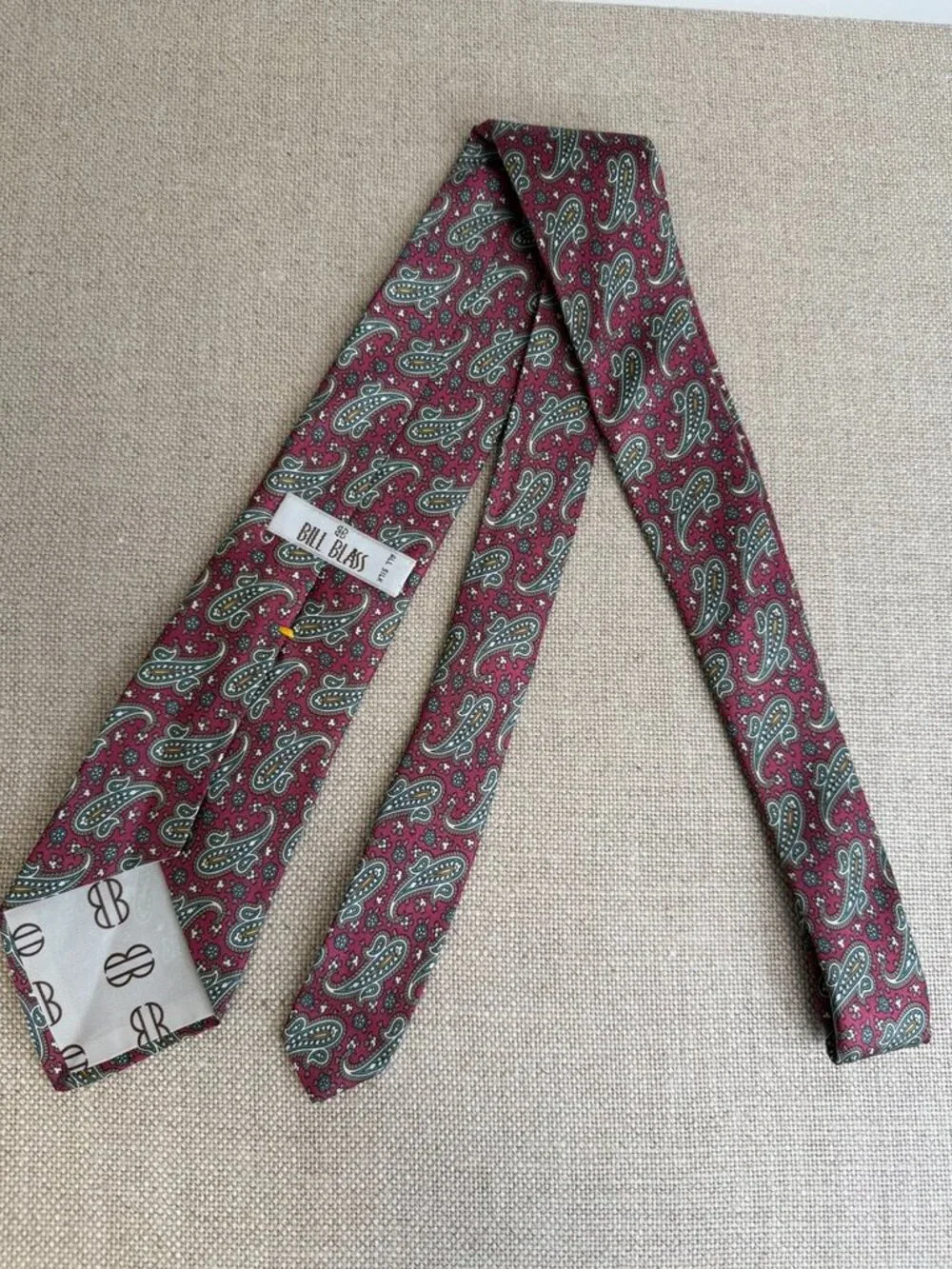 Vintage Bill Blass Tie Men Silk Paisley 53.5x3 Classic Holiday Work Party Nw
